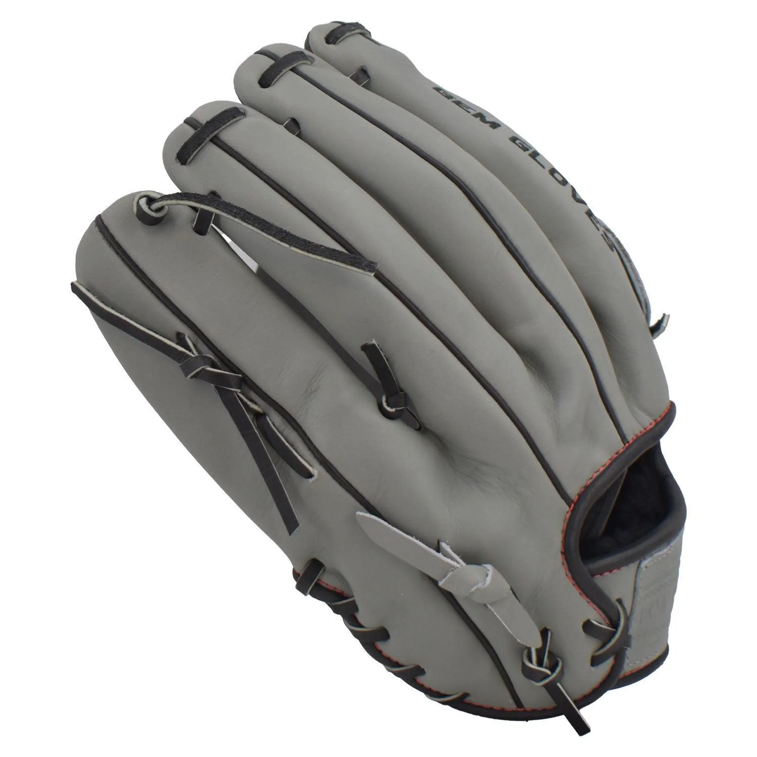 Gem Gloves Softball Fielding Glove - GEM009 Charcoal/Black/Red - Image 4